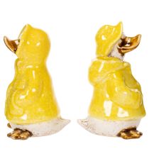 Produkt Figurki kaczuszek, ceramiczne figurki w kształcie płaszczy przeciwdeszczowych do zabawnej dekoracji balkonu i ogrodu, 11 cm, 4 sztuki