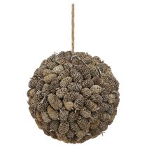 Produkt Szyszka olchowa kula ozdobna do zawieszenia, bielona, 20 cm