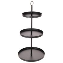 Produkt Trójpoziomowy metalowy okrągły stojak do serwowania, do dekoracji stołu na wielu poziomach, 61 cm