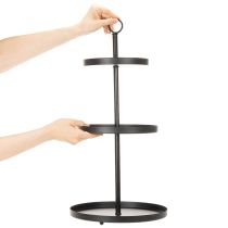 Produkt Trójpoziomowy metalowy okrągły stojak do serwowania, do dekoracji stołu na wielu poziomach, 61 cm
