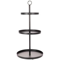 Produkt Trójpoziomowy metalowy okrągły stojak do serwowania, do dekoracji stołu na wielu poziomach, 61 cm