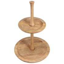 Produkt Patera na ciasto drewniana dekoracja 2-poziomowa naturalna okrągła Ø31/20cm W45cm