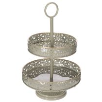 Produkt Dekoracyjna taca do serwowania, piętrowa, z uchwytem, motyw gwiazdy, dwupoziomowa, 49 cm