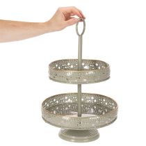 Produkt Dekoracyjna taca do serwowania, piętrowa, z uchwytem, motyw gwiazdy, dwupoziomowa, 49 cm