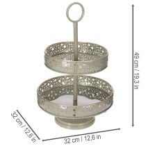 Produkt Dekoracyjna taca do serwowania, piętrowa, z uchwytem, motyw gwiazdy, dwupoziomowa, 49 cm