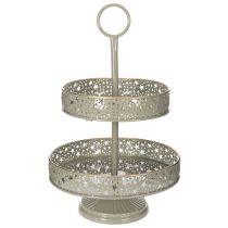 Produkt Dekoracyjna taca do serwowania, piętrowa, z uchwytem, motyw gwiazdy, dwupoziomowa, 49 cm