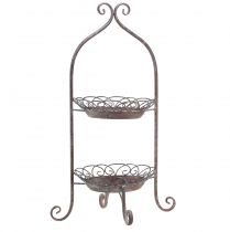 Produkt Metalowa etagere 2-poziomowa brązowo-biała Ø25,5 cm 63,5 cm