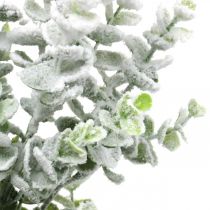 Sztuczna gałązka eukaliptusa zaśnieżona gałązka dekoracyjna eukaliptus bożonarodzeniowy 48cm