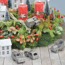 Produkt Dekoracyjne metalowe samochody w stylu vintage do zawieszenia, różne rozmiary, 9-10 cm, 4 sztuki