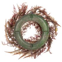 Produkt Sztuczny wianek z gałązkami paproci, dekoracja jesienna, 35 cm