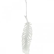 Produkt Pióra do zawieszenia, ozdoby choinkowe, pióra dekoracyjne z brokatem, ślubne Białe L19cm 12szt.