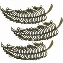 Produkt Pióra dekoracyjne, zawieszki jubilerskie, pióra metalowe, dekoracja rozproszona brązowo-kolorowe D8cm 10 szt