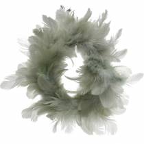 Deco Feather Wreath Grey Ø18cm Dekoracja Wielkanocna Prawdziwe Pióra