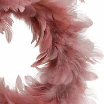 Produkt Dekoracja wielkanocna wianek z piór stary różowy Ø25cm wiosenna dekoracja