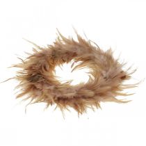 Produkt Wianek z piór różowy, czerwono-brązowy Ø16cm Wiosenna dekoracja z prawdziwych piór