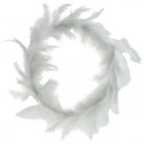 Produkt Wianek z piór biały Ø25cm Dekoracja wielkanocna Prawdziwe pióra Wianek dekoracyjny 2 szt.