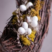 Produkt Ozdobne patyczki z gałązek z piórami naturalnymi, ozdoba wielkanocna do eleganckich aranżacji, 37 cm, 12 szt.