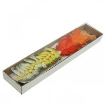 Produkt Motyl z piór na drucie 5cm pomarańczowy, żółty 24 szt