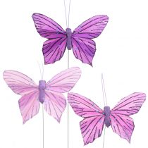 Motyle pióra fioletowe 8,5cm 12szt.