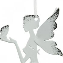 Wisząca elf deco metalowa biała Ø7,5cm W12cm 4szt