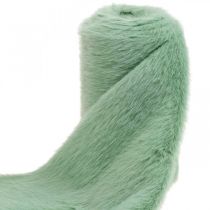 Deco Fur Ribbon Green Faux Fur Mint Fur Bieżnik Stołowy 15×150cm
