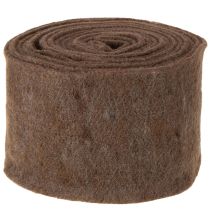 Produkt Brązowa wstążka z filcu wełnianego, 15 cm x 5 m, do dekoracji i prac rękodzielniczych