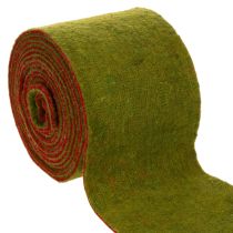Produkt Taśma filcowa wełniana jako dwukolorowa opaska na doniczki do florystyki, zielono-czerwona, 15 cm x 5 m