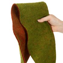 Produkt Taśma filcowa wełniana jako dwukolorowa opaska na doniczki do florystyki, zielono-czerwona, 15 cm x 5 m