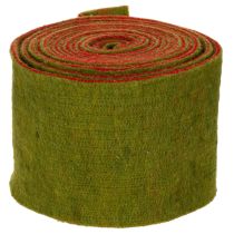 Produkt Taśma filcowa wełniana jako dwukolorowa opaska na doniczki do florystyki, zielono-czerwona, 15 cm x 5 m