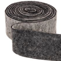 Produkt Taśma filcowa, pasek do garnków, 100% wełny, szaro-czarna, szerokość 7,5 cm, długość 5 m