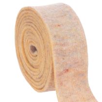 Produkt Taśma filcowa jako dwukolorowa podkładka pod garnek z czystej wełny, pomarańczowa/wielokolorowa, szerokość 7,5 cm, długość 5 m