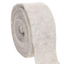 Produkt Dwukolorowa wstążka filcowa, biało-szara, wykonana ze 100% wełny, szerokość 7,5 cm, długość 5 m