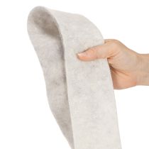 Produkt Dwukolorowa wstążka filcowa, biało-szara, wykonana ze 100% wełny, szerokość 7,5 cm, długość 5 m