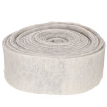 Produkt Dwukolorowa wstążka filcowa, biało-szara, wykonana ze 100% wełny, szerokość 7,5 cm, długość 5 m