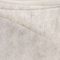 Produkt Dwukolorowa wstążka filcowa, biało-szara, wykonana ze 100% wełny, szerokość 7,5 cm, długość 5 m