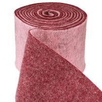 Produkt Wstążka filcowa ozdobna różowa jagodowa filcowa wełniana dwukolorowa 15cm 5m