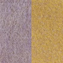 Produkt Wstążka filcowa, tasiemka doniczkowa, tasiemka wełniana dwukolorowa musztardowa żółta, fioletowa 15cm 5m