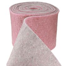 Produkt Wstążka filcowa, wstążka do garnka dwukolorowa stary róż/szary 15cm 5m
