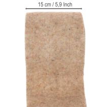 Produkt Filcowa wstążka wełniana, dwukolorowa, sprzedawana na metry do projektów kreatywnych, brązowo-biała, 15 cm x 5 m