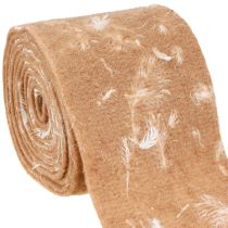 Produkt Wstążka filcowa wełniana wstążka tkanina dekoracyjna brązowe piórka filc wełniany 15cm 5m