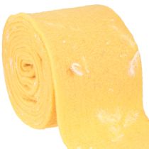 Produkt Tasiemka filcowa wełniana wstążka dekoracyjna tkanina żółte piórka filc wełniany 15cm 5m