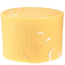 Produkt Tasiemka filcowa wełniana wstążka dekoracyjna tkanina żółte piórka filc wełniany 15cm 5m