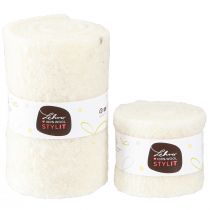Produkt Wstążka filcowa, wstążka wełniana, biała, szer. 7cm/15cm, dł. 100/100cm, zestaw 2 szt.