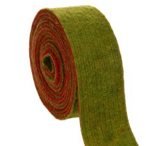 Produkt Taśma filcowa, dwukolorowa taśma do podkładek pod garnki, 100% wełny, czerwono-zielona, szerokość 7,5 cm, długość 5 m