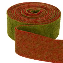 Produkt Taśma filcowa, dwukolorowa taśma do podkładek pod garnki, 100% wełny, czerwono-zielona, szerokość 7,5 cm, długość 5 m