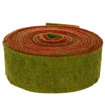 Produkt Taśma filcowa, dwukolorowa taśma do podkładek pod garnki, 100% wełny, czerwono-zielona, szerokość 7,5 cm, długość 5 m
