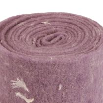 Produkt Wstążka filcowa wełniana wstążka tkanina dekoracyjna fioletowe piórka filc wełniany 15cm 5m