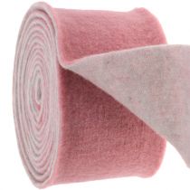 Produkt Wstążka filcowa, wstążka do garnka dwukolorowa stary róż/szary 15cm 5m