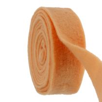 Wstążka filcowa 7,5cm 5m jasnopomarańczowa