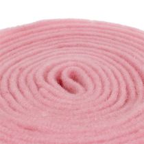 Wstążka filcowa 7,5cm x 5m różowa